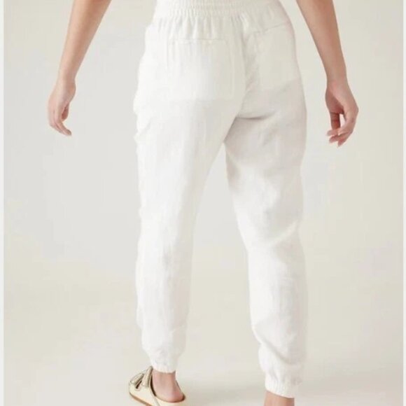 NWT Athleta Retreat Linen Joggers in White - Picture 10 of 10